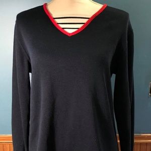 Vintage Red White Navy Blue Nautical Sailor Shirt